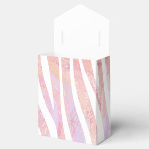 Zebra Pink and White Print Favor Box