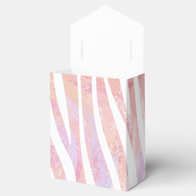 Zebra Pink and White Print Favor Box (Opened)