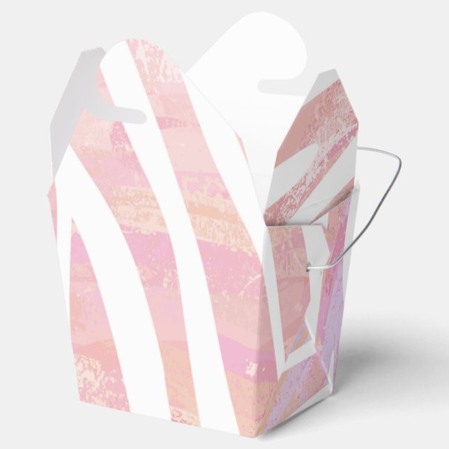 Zebra Pink and White Print Favor Box (Opened)