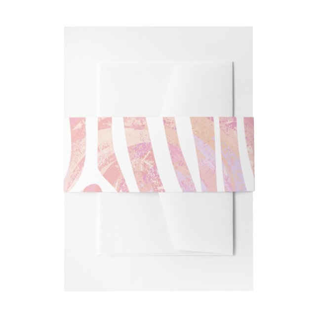 Zebra Pink and White Print Invitation Belly Band (Front Example)