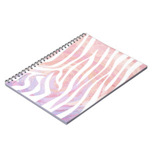 Zebra Pink and White Print Notebook