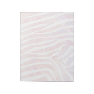 Zebra Pink and White Print Notepad
