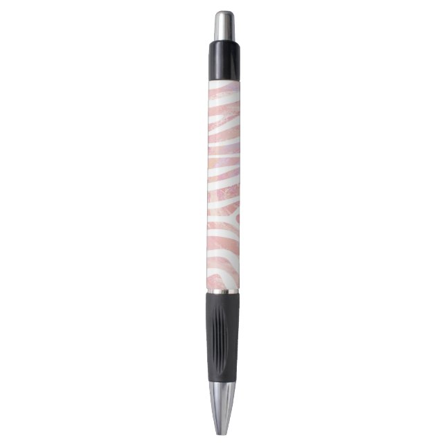 Zebra Pink and White Print Pen (Front Vertical)