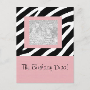 Zebra & Pink Fun Party Frame Card