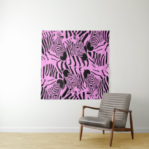 Zebra Pink Minimalism Tapestry