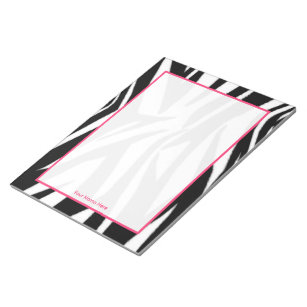 Zebra & Pink Personalized Notepad