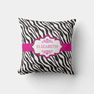 Zebra Pink Ribbon MoJo Pillow