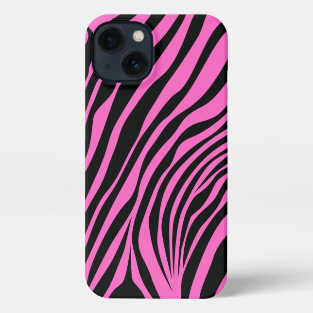 Zebra Pink Skin Modern Girly Animal Print Wild iPhone Case (Back)