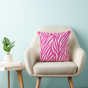 ZEBRA PINK THROW PILLOW