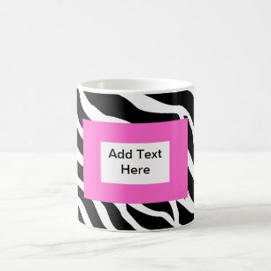 Zebra Pink White Template Coffee Mug