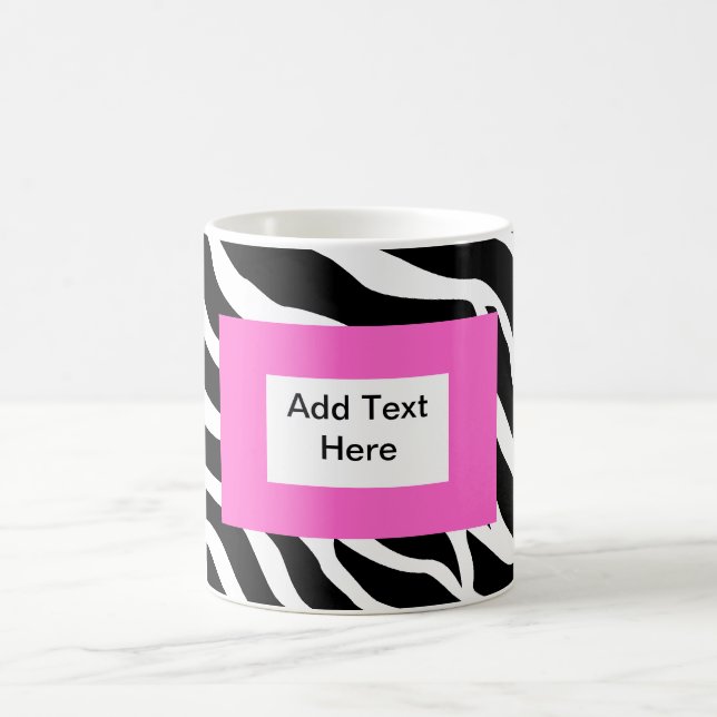 Zebra Pink White Template Coffee Mug (Center)