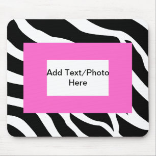 Zebra Pink White Template Mouse Pad