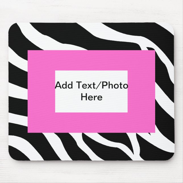 Zebra Pink White Template Mouse Pad (Front)