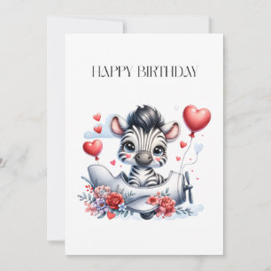 Zebra Plane Birthday Announcement