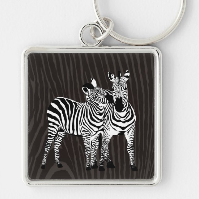 Zebra Play Keychain (Front)