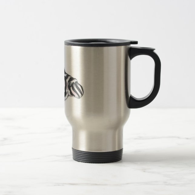 Zebra Pleco L46 Catfish Travel Mug (Right)