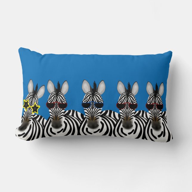 Zebra Polyester Lumbar Throw Pillow (Front)
