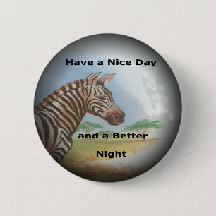 Zebra Portrait, Amboseli: he Spirit of the Savanna 2 Inch Round Button