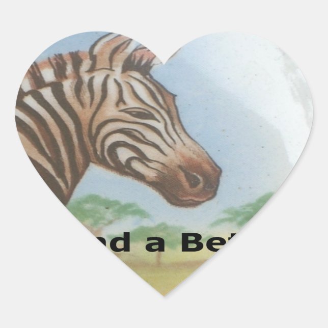 Zebra Portrait, Amboseli: The Spirit of the Savann Heart Sticker (Front)