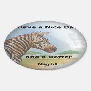 Zebra Portrait, Amboseli: The Spirit of the Savann Oval Sticker