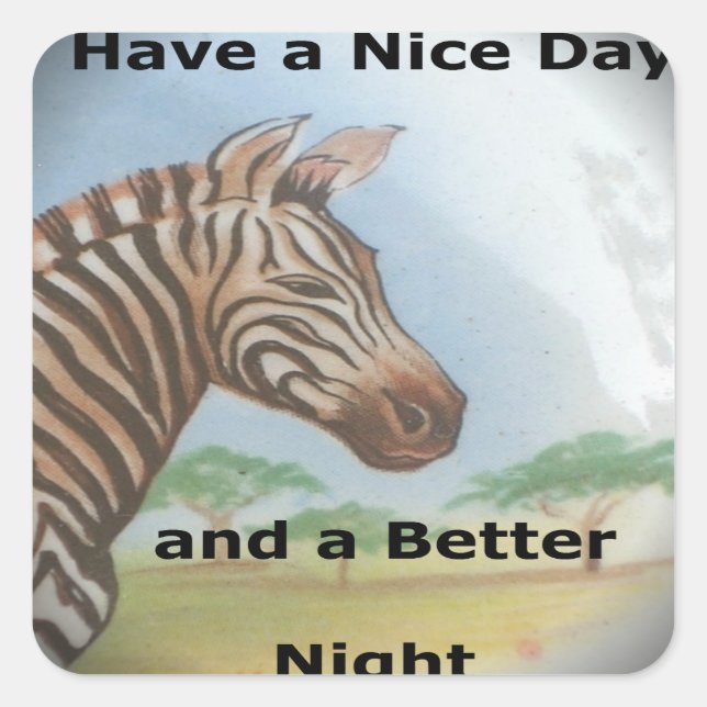 Zebra Portrait, Amboseli: The Spirit of the Savann Square Sticker (Front)