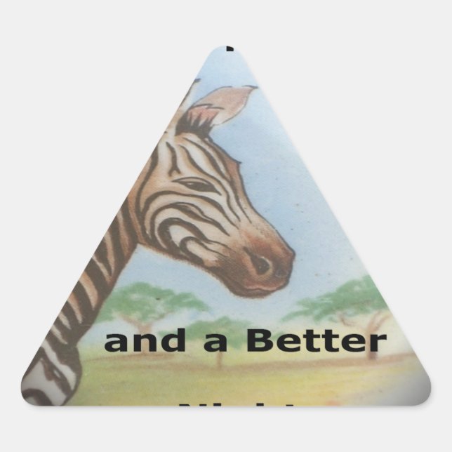 Zebra Portrait, Amboseli: The Spirit of the Savann Triangle Sticker (Front)