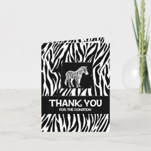 Zebra Print 4"x5.6" Donation Thank You Notecard