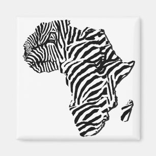 Zebra Print African Safari Africa Map Magnet