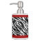 Zebra Print and Red Holder Soap Dispenser
