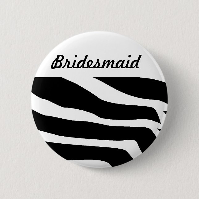 Zebra Print Animal 2 Inch Round Button (Front)