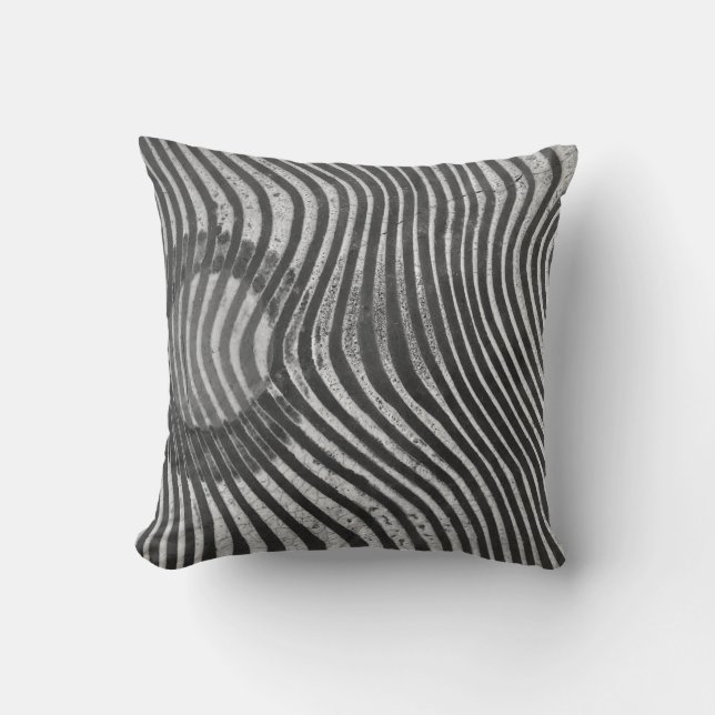 Zebra Print Animal Print Shibori Pattern Throw Pillow (Front)