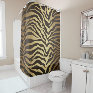 Zebra Print Animal Skin Print Modern Glam Gold