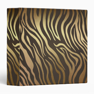 Zebra Print Animal Skin Print Modern Glam Gold Binder