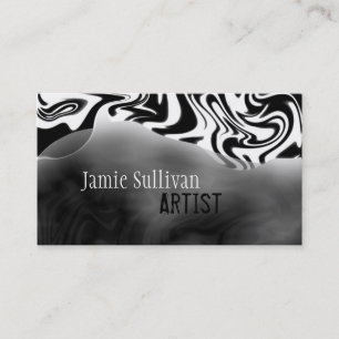 Zebra Print Artist Business Card Black & White