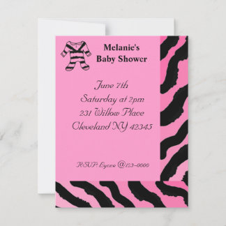 Zebra Print Baby Shower Invitation