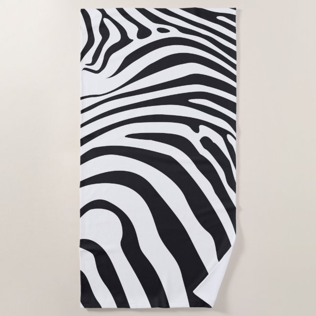 Zebra Print Beach Towel (Front)