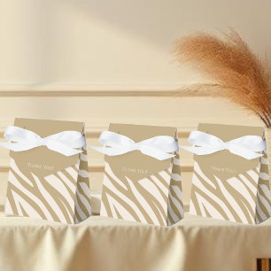 Zebra Print-Beige- Favor Box