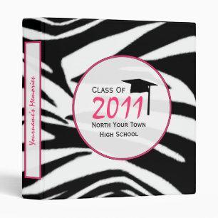 Zebra Print Binder - Senior 2011 Graduation
