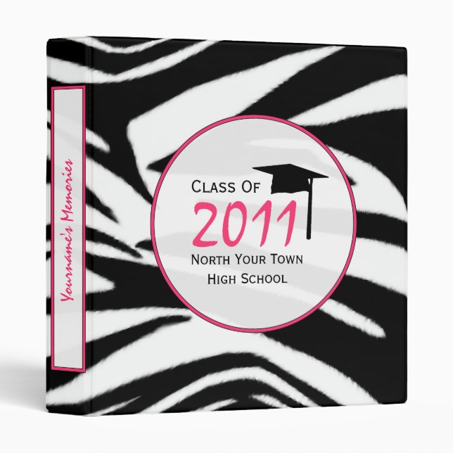 Zebra Print Binder - Senior 2011 Graduation (Front/Spine)