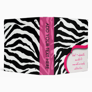 Zebra print binders