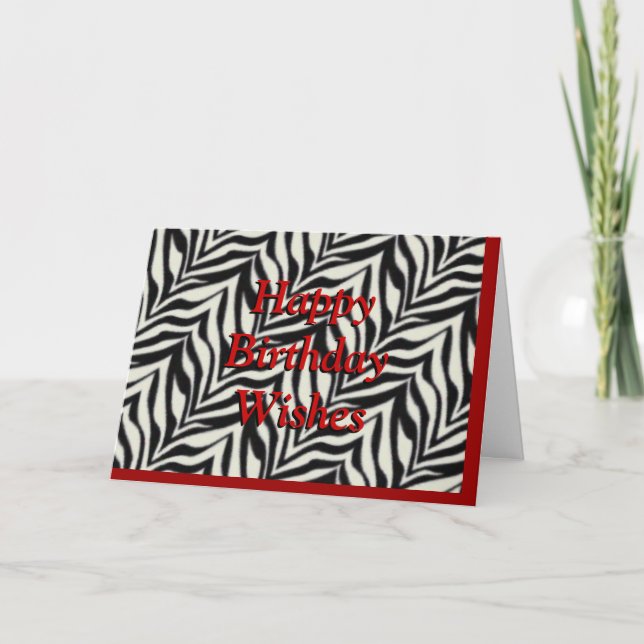 zebra print birthday card - customize any occasion (Front)