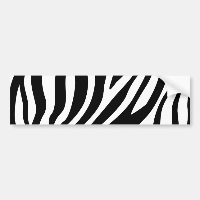 Zebra Print Black And White Stripes Pattern Bumper Sticker (Front)