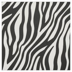 Zebra Print Black And White Stripes Pattern Fabric
