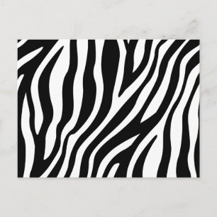 Zebra Print Black And White Stripes Pattern Postcard