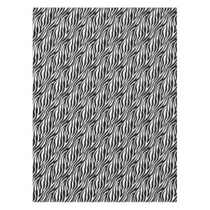 Zebra Print Black And White Stripes Pattern Tablecloth