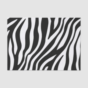 Zebra Print Black And White Stripes Pattern Tissue Paper