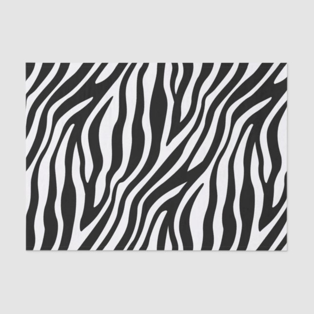 Zebra Print Black And White Stripes Pattern Tissue Paper (Front)