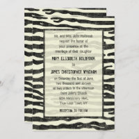 Zebra Print Black Beige Elegant Vintage Wedding