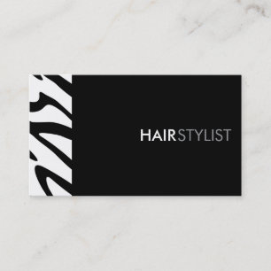 Zebra Print Black Modern Stylist Carte de visite
