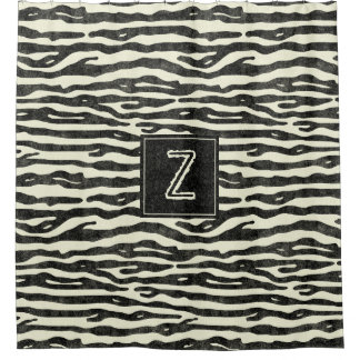 Zebra Print Black Striped Monogram Animal Pattern